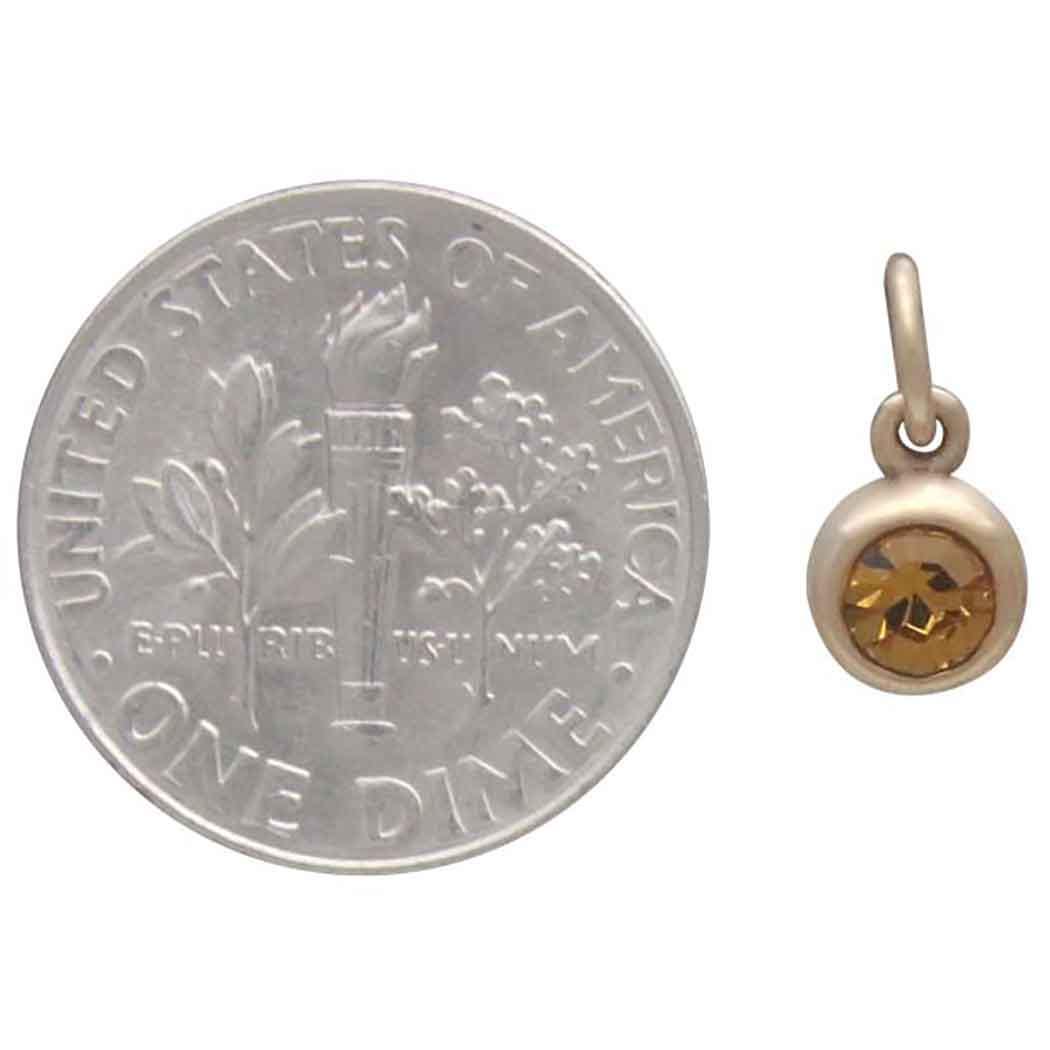 Bronze November Birthstone Charm 11x6mm