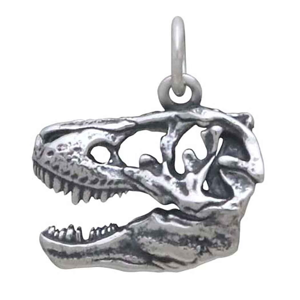 Sterling Silver T-Rex Skull Charm 18x8mm