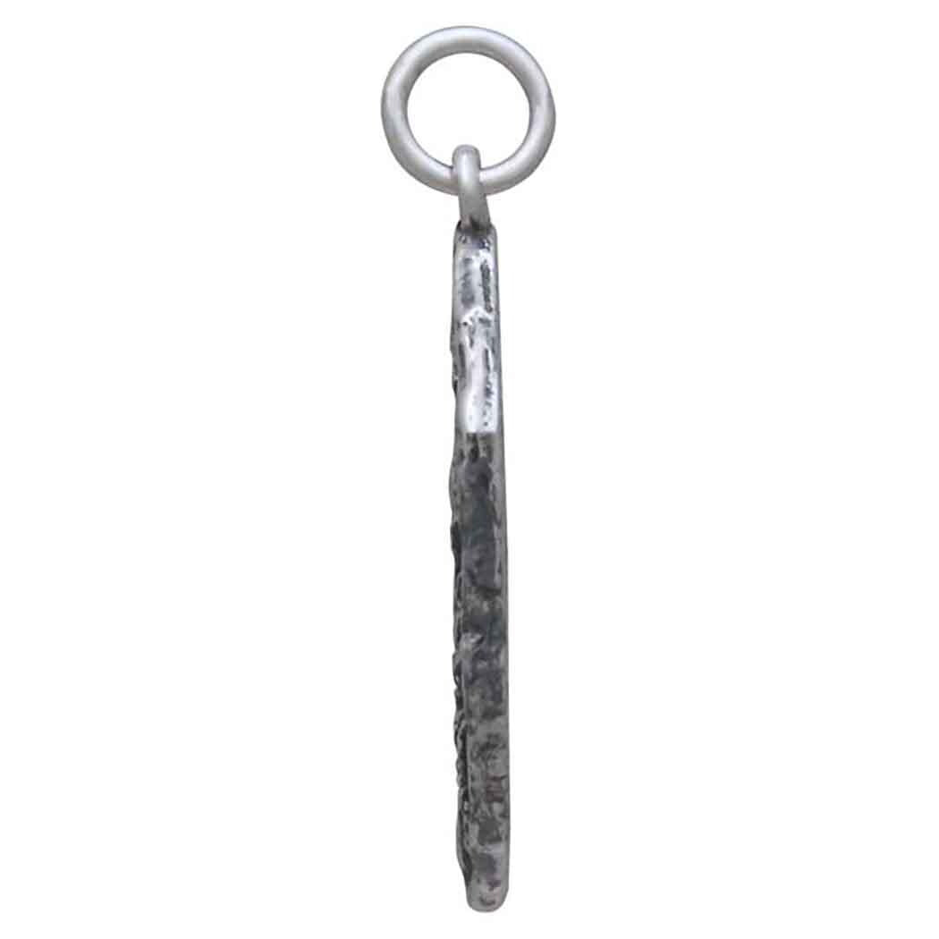 Sterling Silver Fern Fossil Pendant 26x15mm