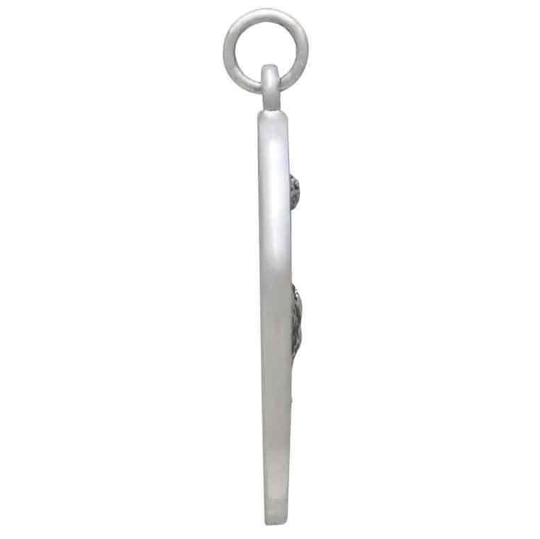 Sterling Silver Heron in Pond Pendant 30x16mm