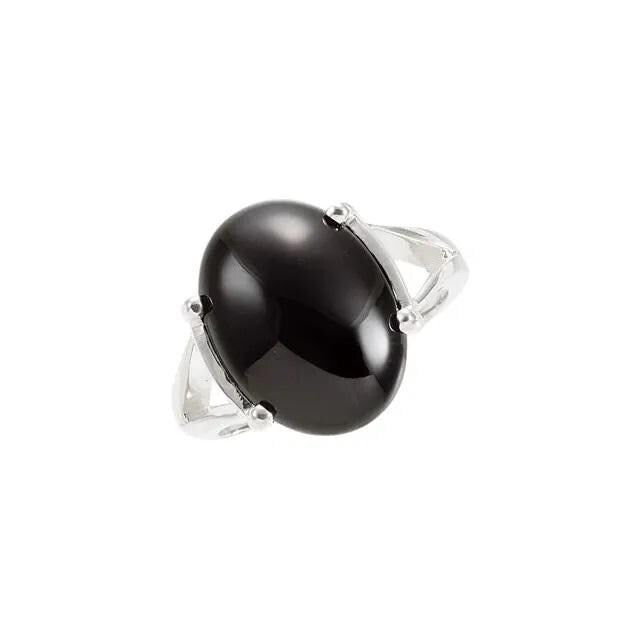 Oval black onyx cabochon, choose your size