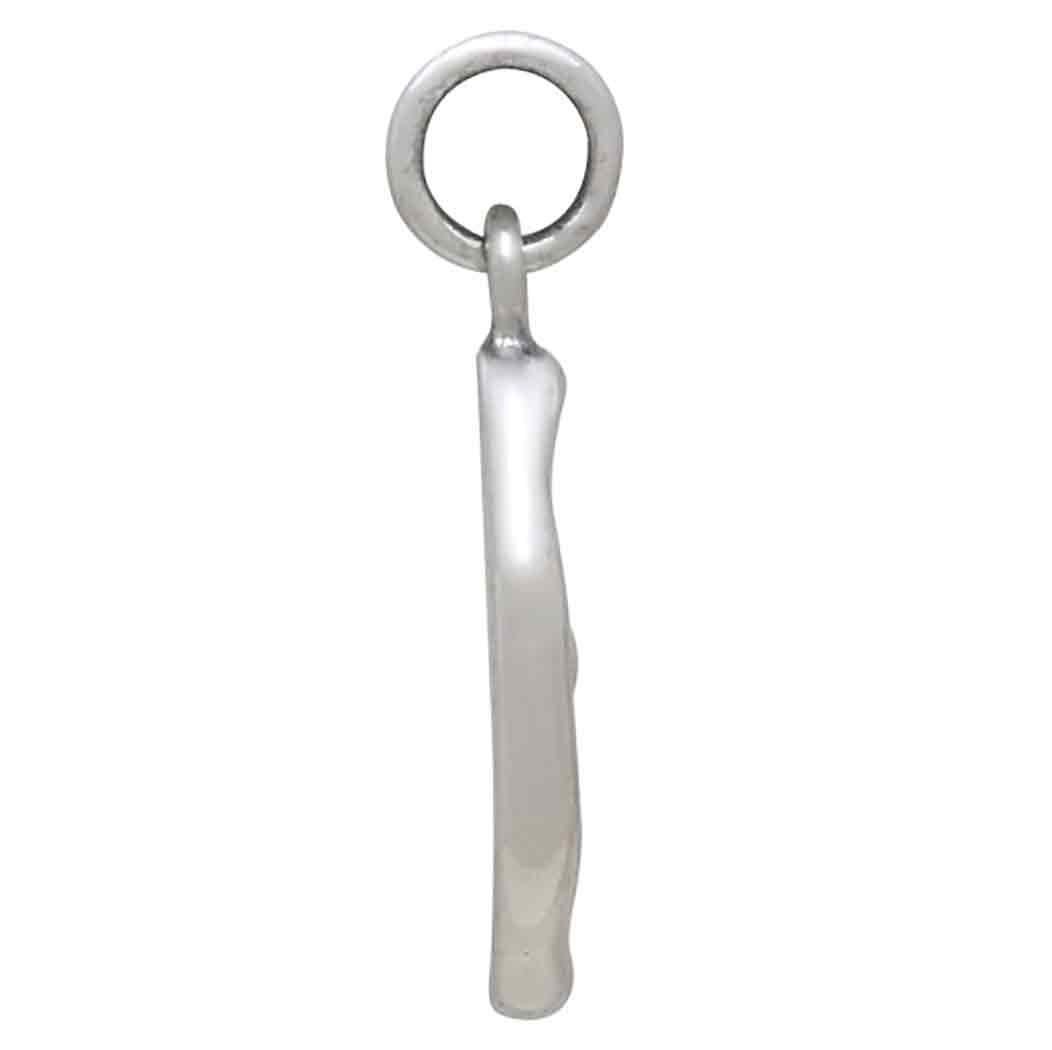 Sterling Silver Fleur de Lys Wax Seal Coin Charm 21x10mm
