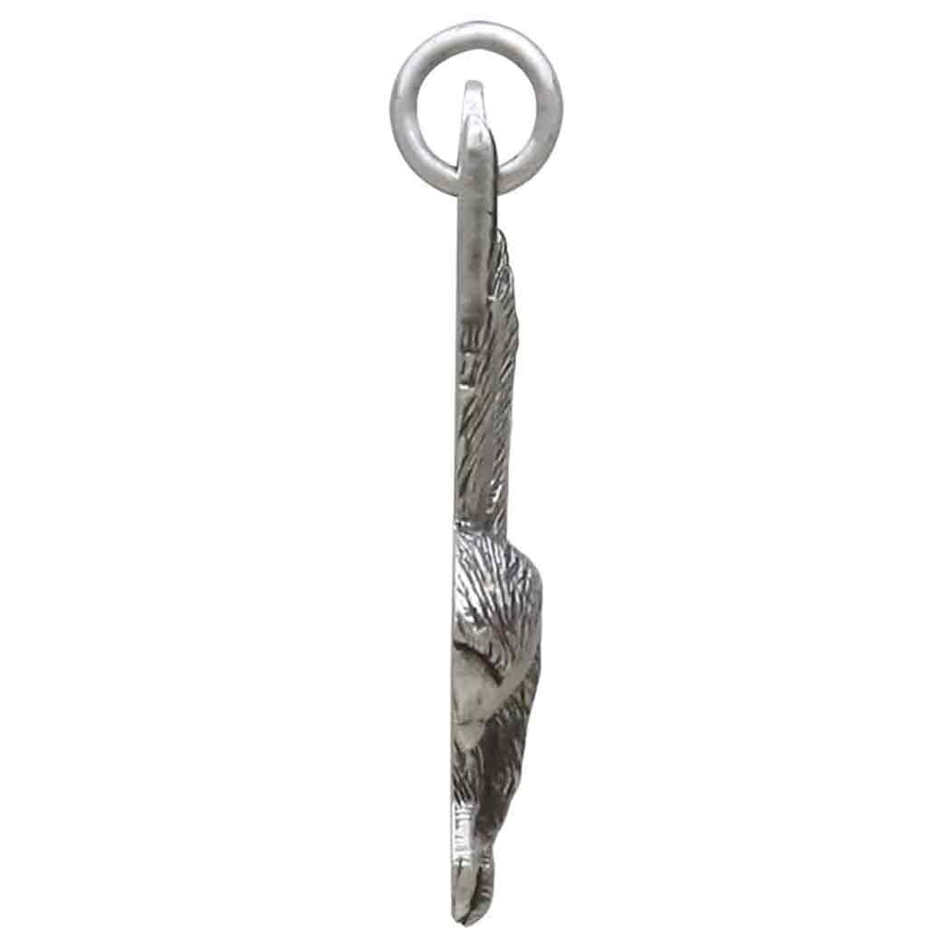 Sterling Silver Soaring Owl Charm 26x17mm