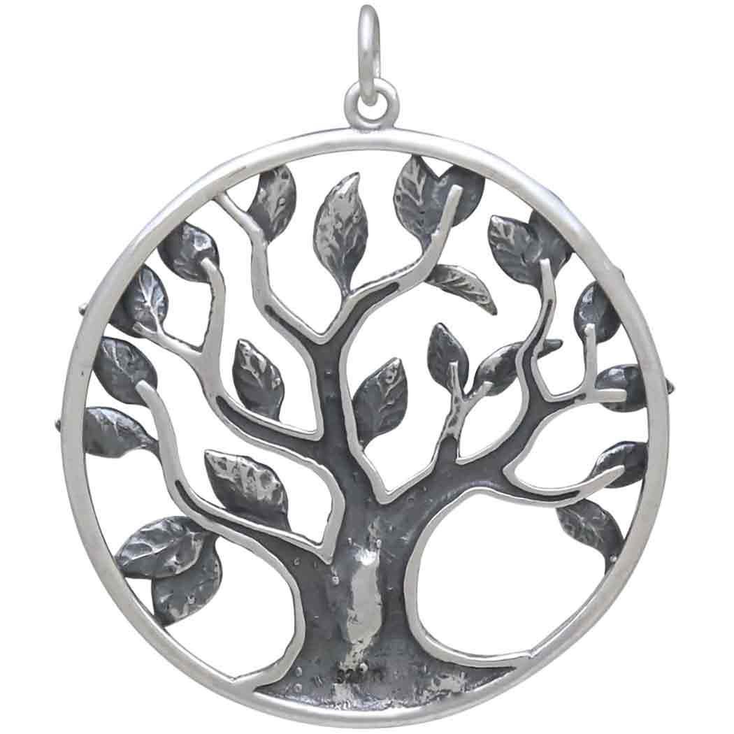 Sterling Silver Dimensional Tree of Life Pendant 36x30mm