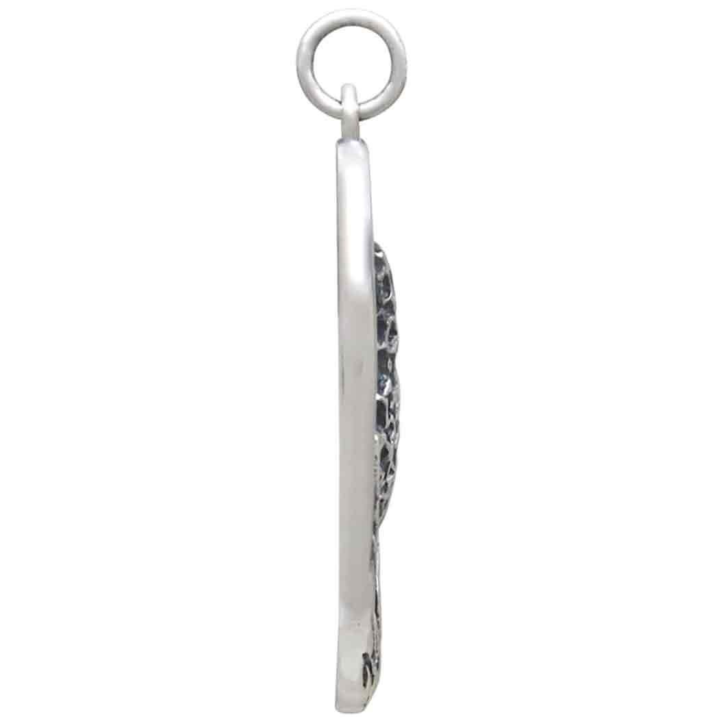 Sterling Silver Morel Mushroom Pendant 32x15mm