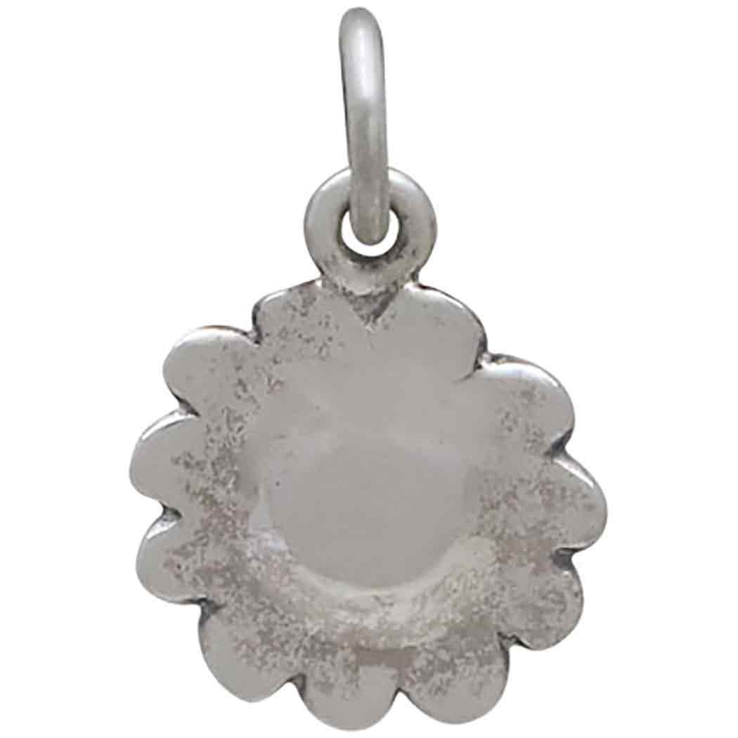 Tiny Mixed Metal Daisy Charm 16x10mm