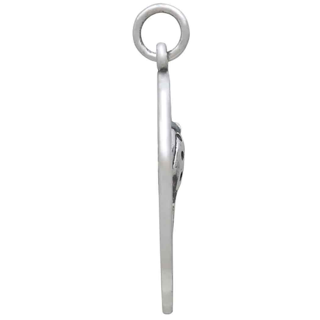 Silver Daisy Charm - April Birthflower 25x13mm