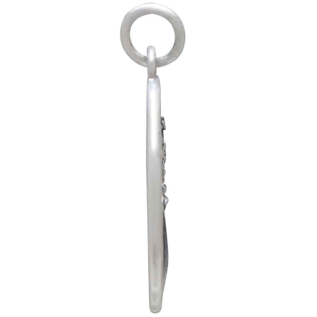 Silver Narcissus Charm - December Birthflower 25x13mm