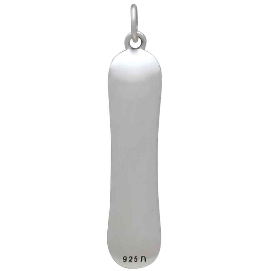 Sterling Silver Snowboard Pendant 34x7mm