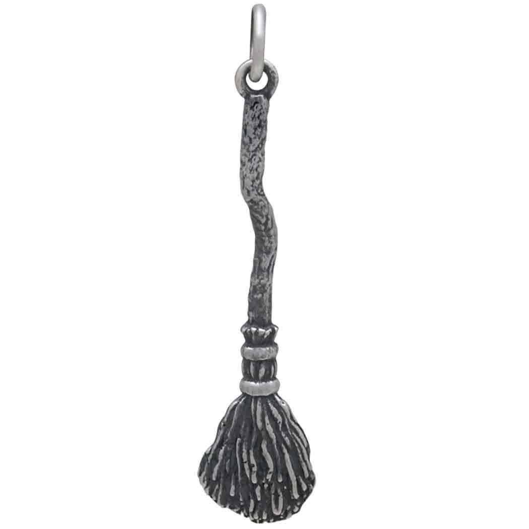 Sterling Silver Witch's Broom Charm 34x8mm