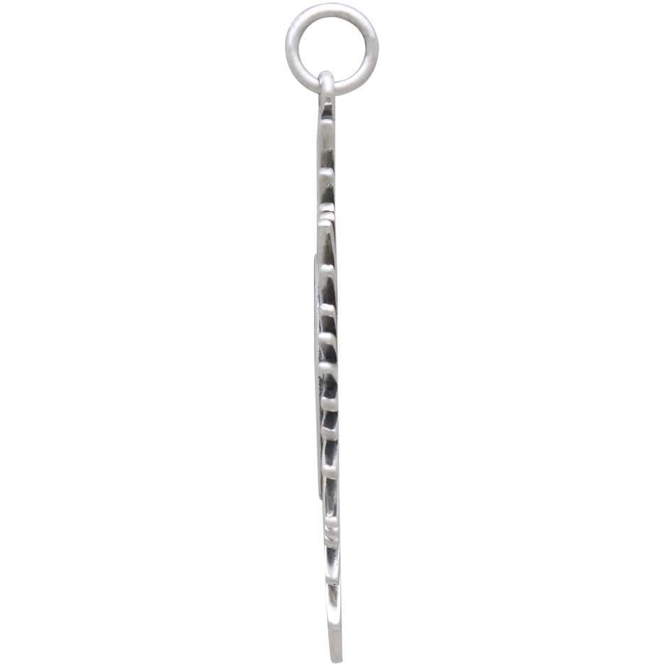 Sterling Silver Spikey Sun Pendant 37x32mm