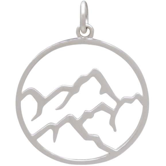 Sterling Silver Openwork Earth Element Charm 25x20mm