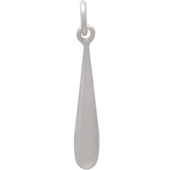 Sterling Silver Solid Teardrop Charm -24mm