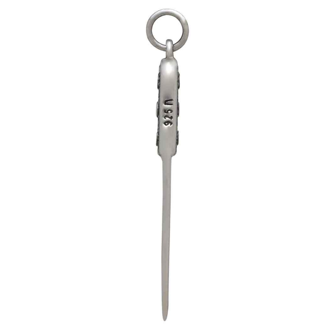 Sterling Silver Large Kitchen Knife Charm 36x7mm