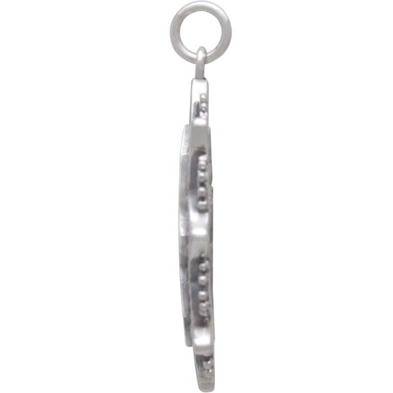 Sterling Silver Medium Lotus Mandala Pendant 32x25mm