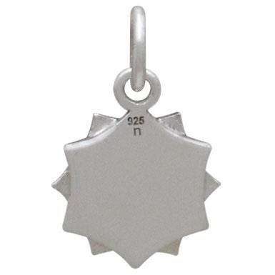 Sterling Silver Flower Mandala Charm 16x10mm