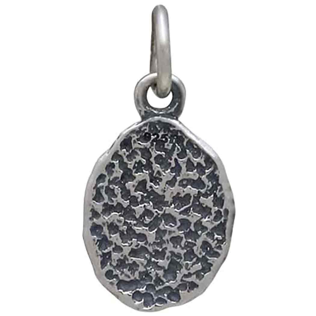 Sterling Silver Sun on Oval Coin Charm 17x9mm