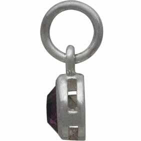 Sterling Silver Crystal Birthstone Charm -February 11x5mm