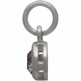 Sterling Silver Crystal Birthstone Charm - June