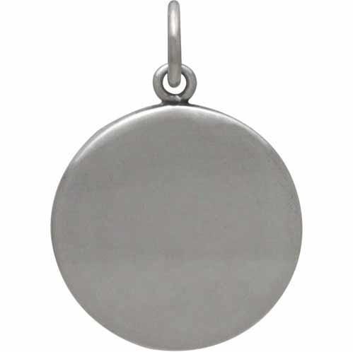 Sterling Silver Mountain Charm with Bronze Crescent 21x15mm