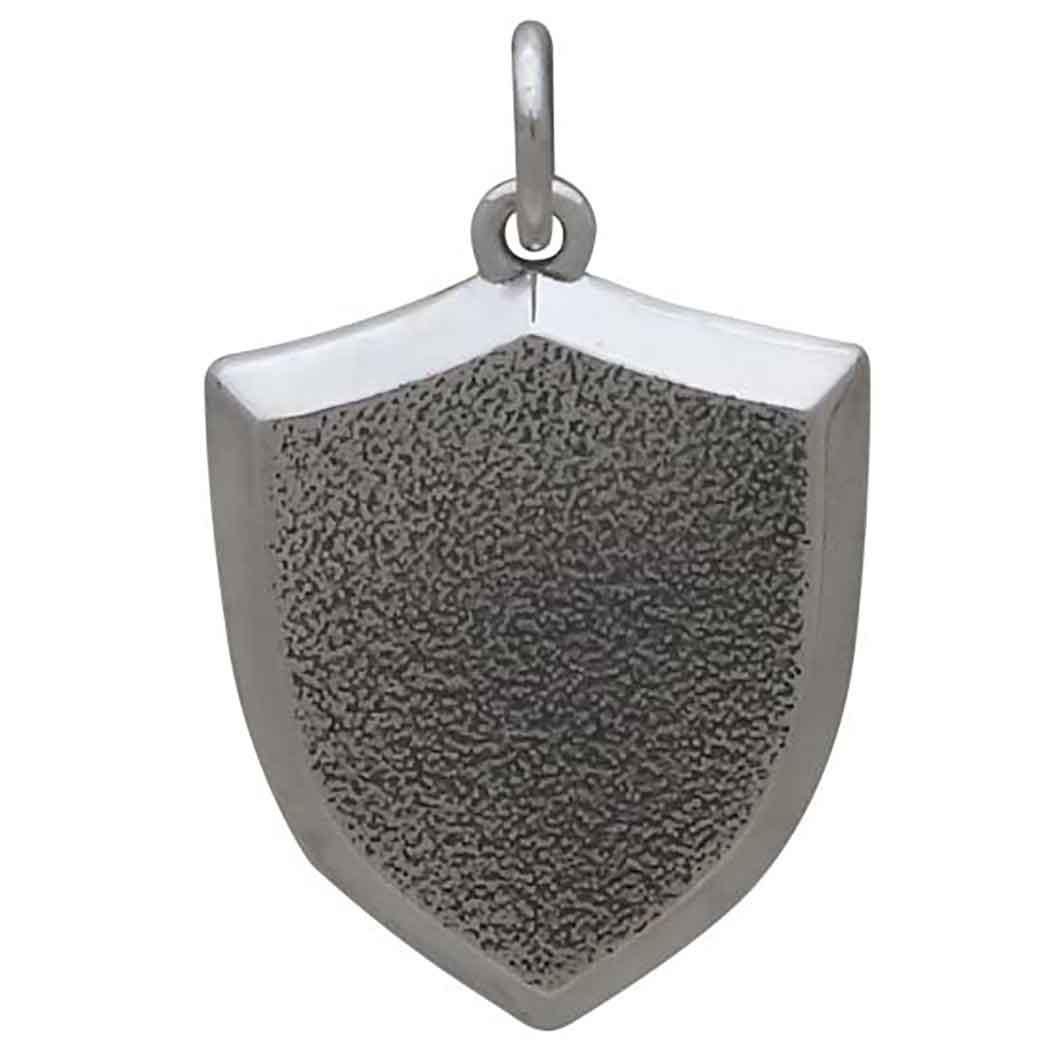 Sterling Silver Shield Charm 23x15mm