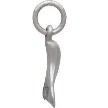 Sterling Silver Small Whale Tail Charm - Ocean Charm 15x9mm