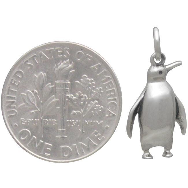 Sterling Silver Penguin Charm 20x9mm