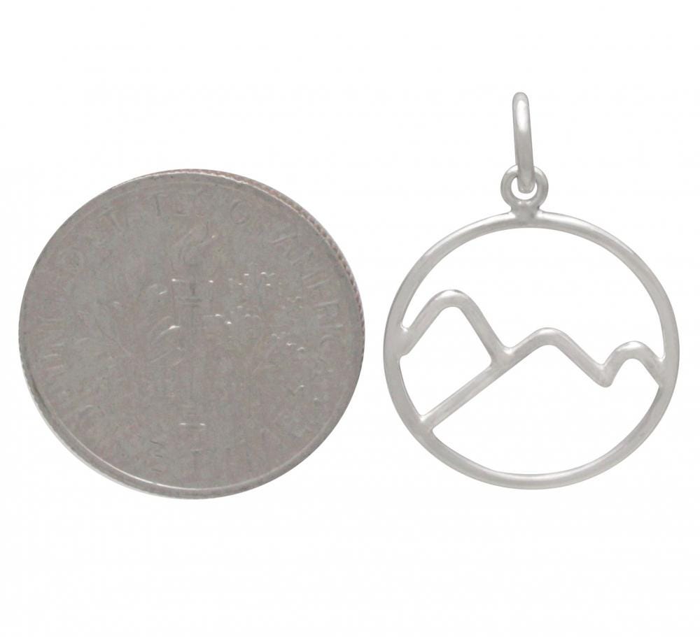 Silver Wire Mountain Charm 21x15mm