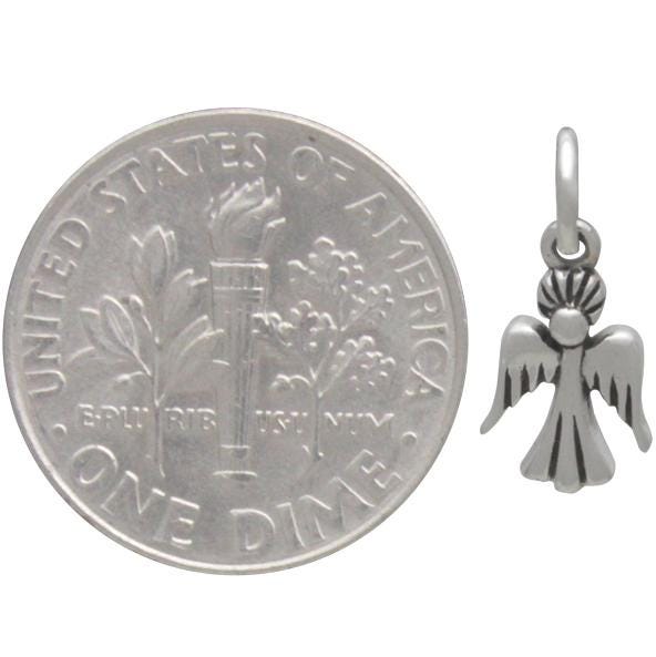 Sterling Silver Tiny Angel Charm 14x6mm