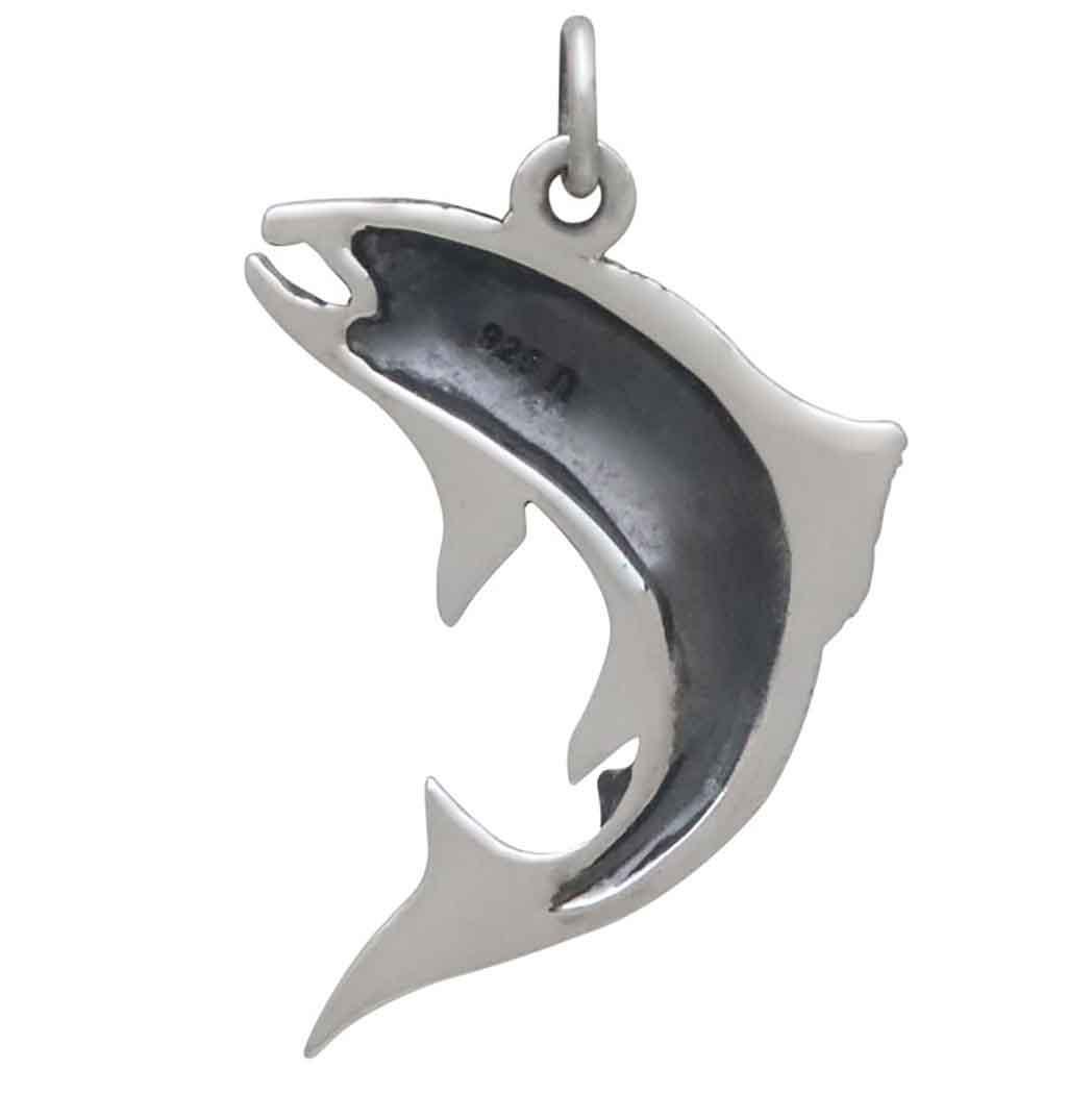 Sterling Silver Salmon Charm 29x20mm