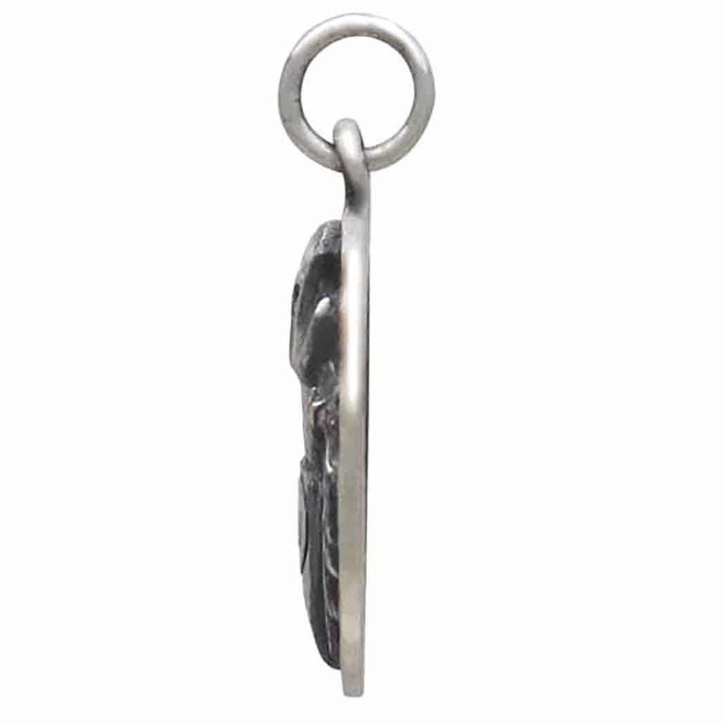 Sterling Silver Moon Goddess Coin Charm 22x17mm