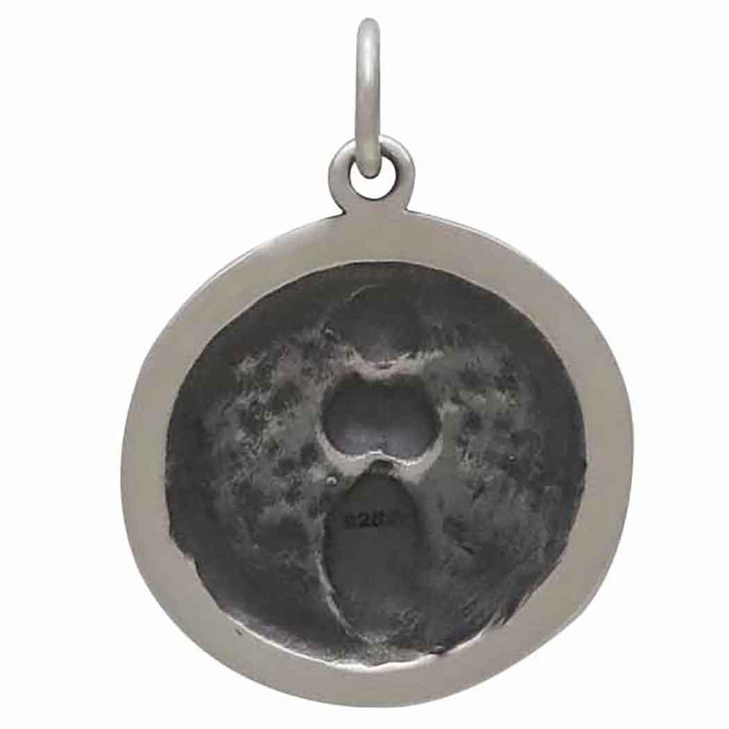 Sterling Silver Moon Goddess Coin Charm 22x17mm
