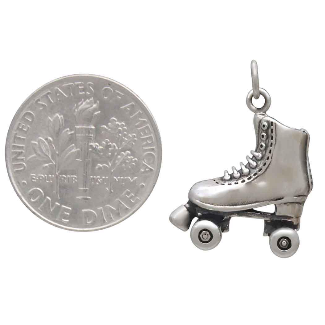 Sterling Silver Roller Skate Charm 22x16mm