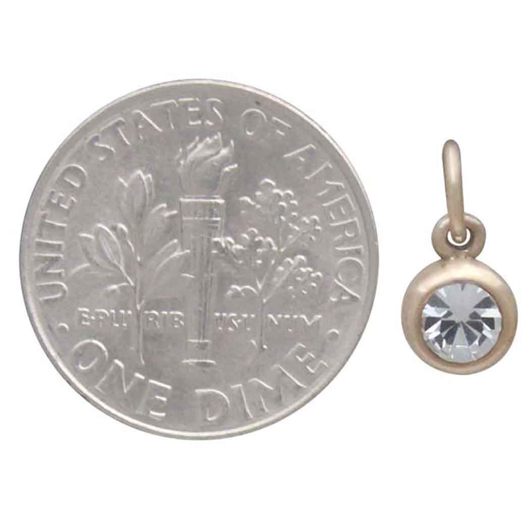 Bronze April Birthstone Charm 11x6mm