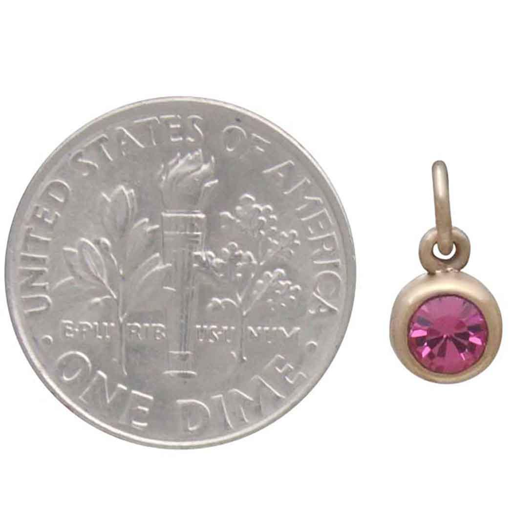Bronze October Birthstone Charm 11x6mm