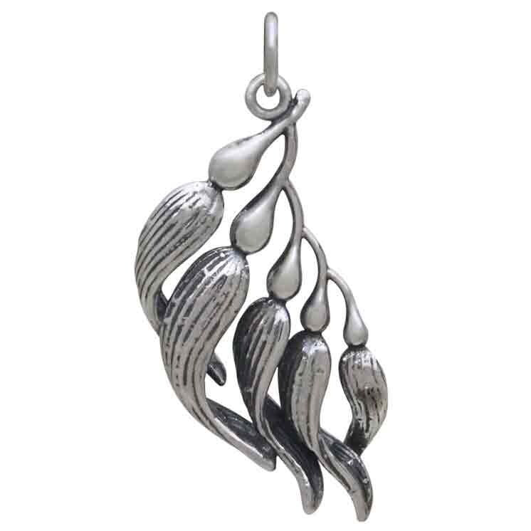 Sterling Silver Kelp Pendant 31x13mm