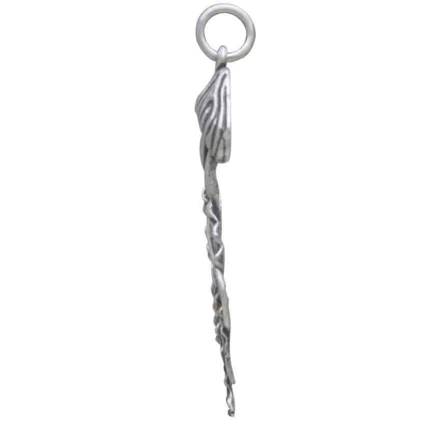 Sterling Silver Detailed Jellyfish Pendant 35x11mm