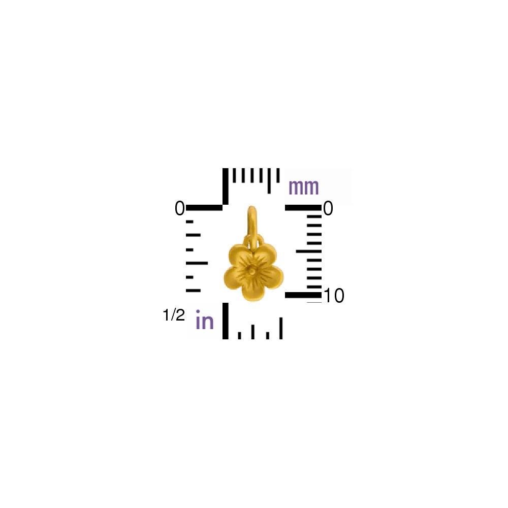Gold Charms - Cherry Blossom with 24K Gold Plate 11x7mm