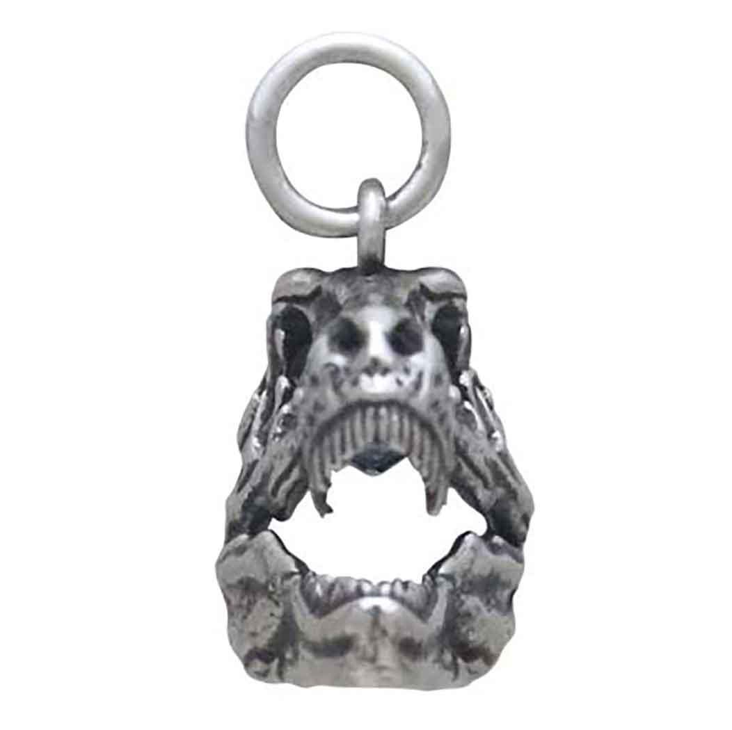Sterling Silver T-Rex Skull Charm 18x8mm