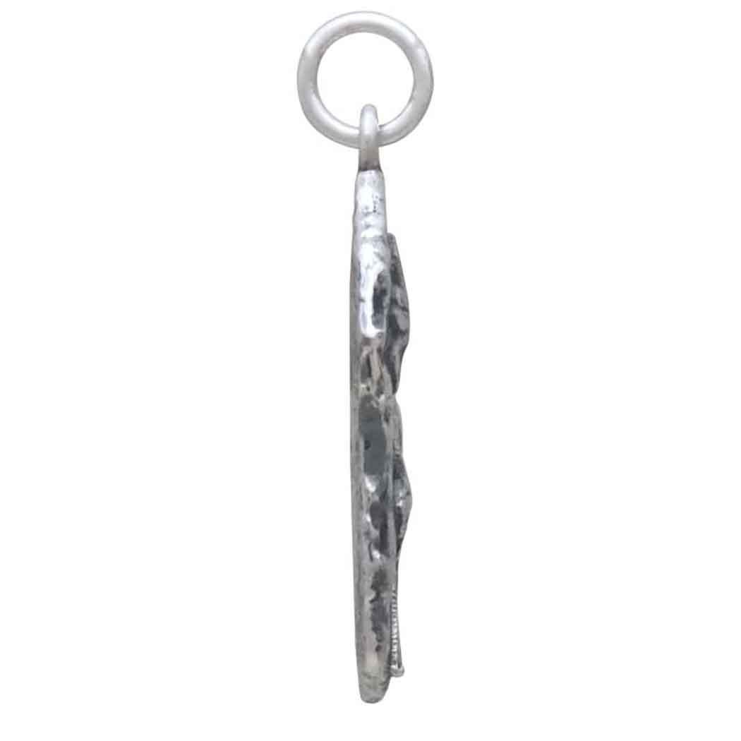 Sterling Silver Crinoid Fossil Pendant 26x15mm