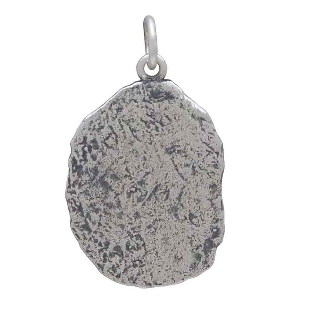 Sterling Silver Crinoid Fossil Pendant 26x15mm