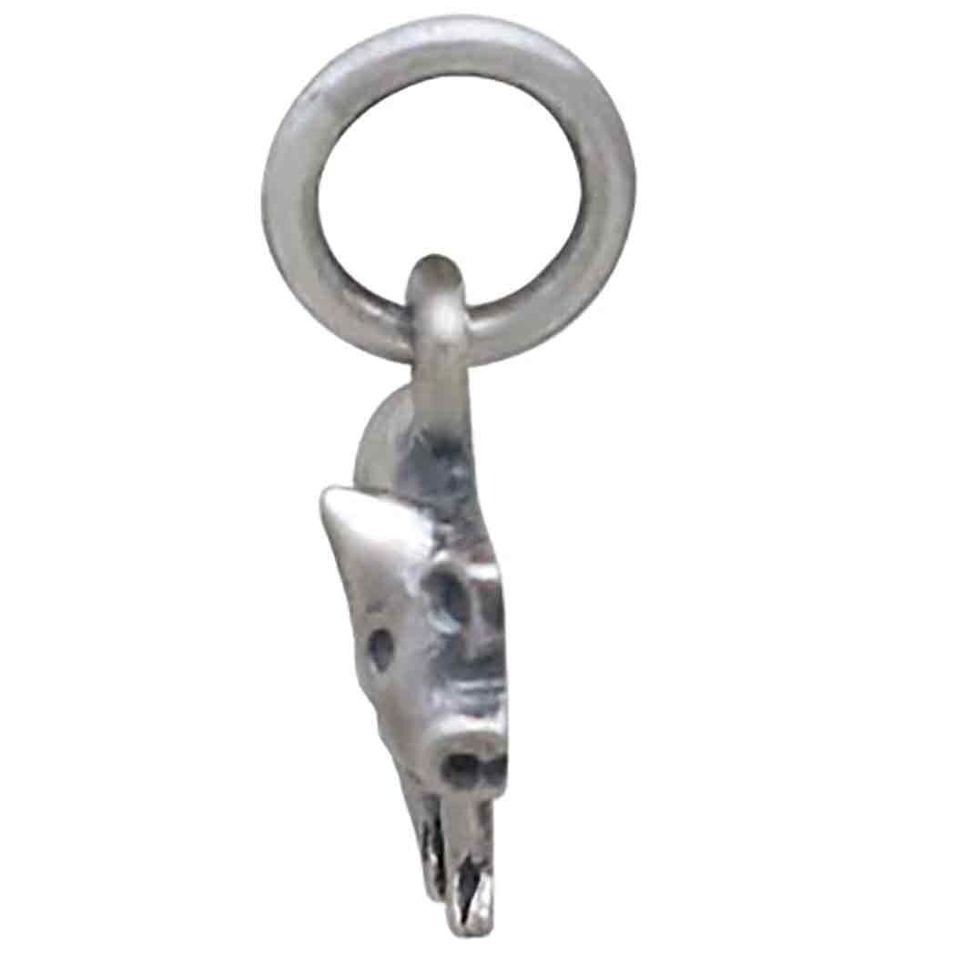Sterling Silver Tiny Pig Charm 12x12mm
