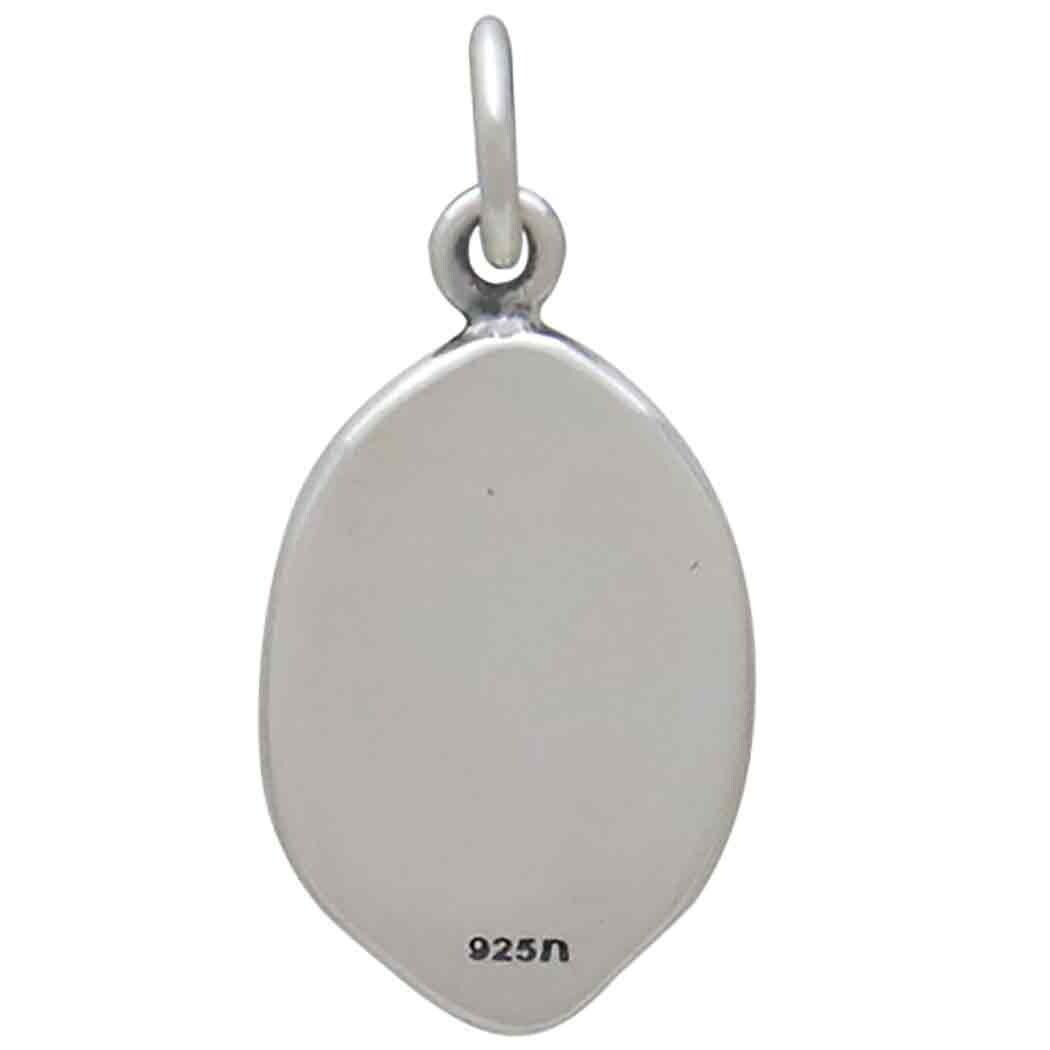 Sterling Silver Fleur de Lys Wax Seal Coin Charm 21x10mm