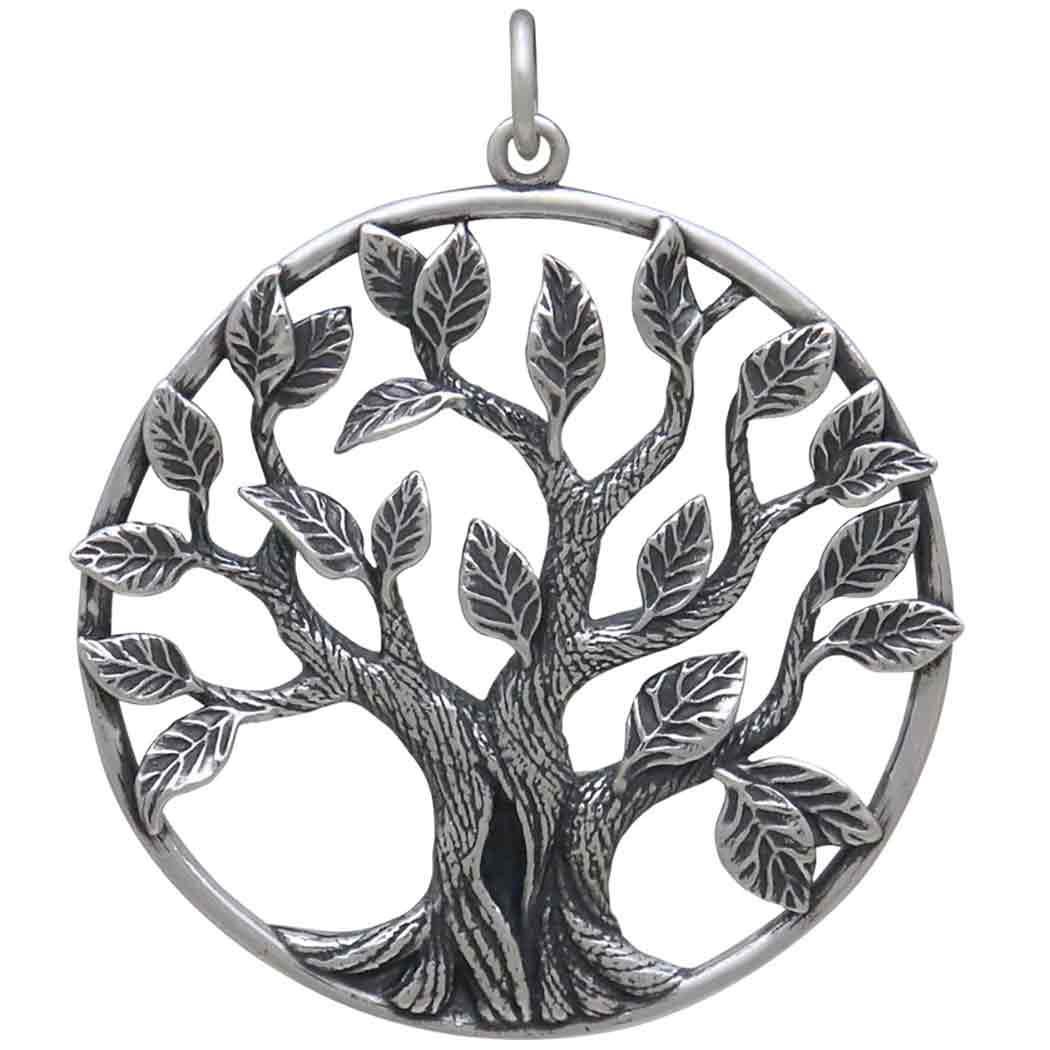 Sterling Silver Dimensional Tree of Life Pendant 36x30mm