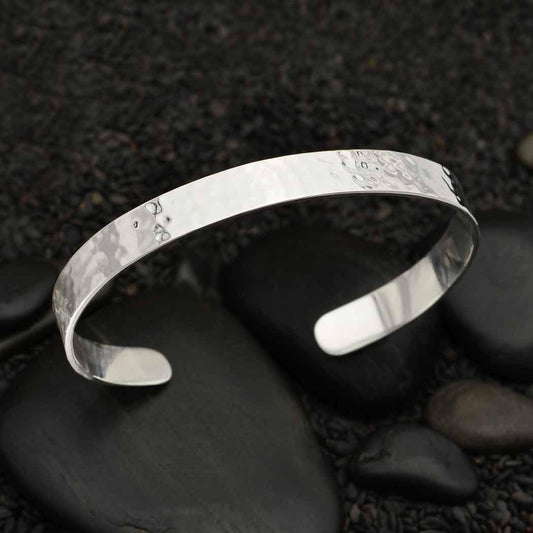 Sterling Silver Hammered Cuff Bracelet 46x63mm