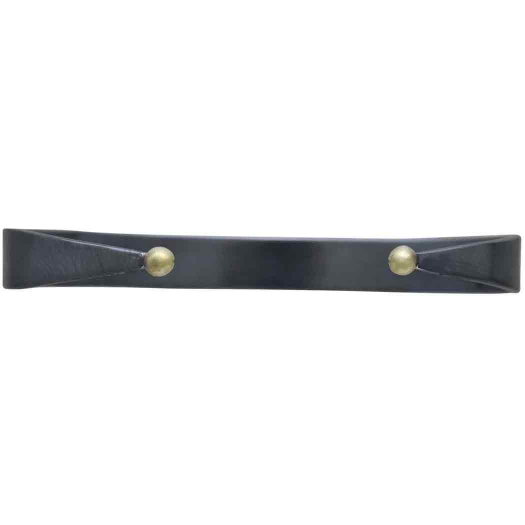 Mixed Metal Black Cuff Bracelet with Bronze Granulation