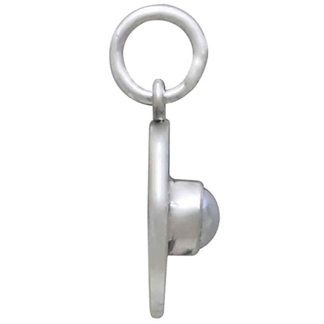 Sterling Silver Small North Star Charm with Pearl