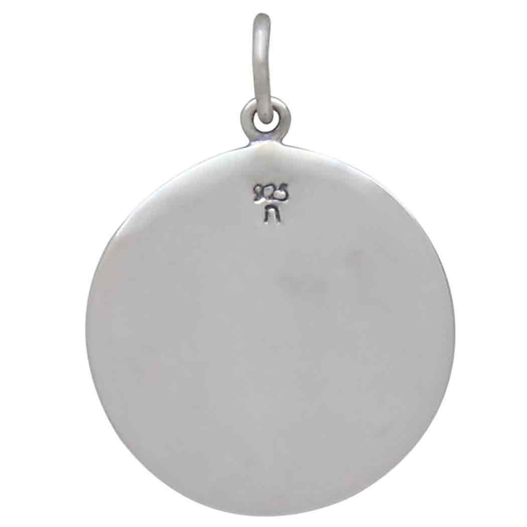 Sterling Silver North Star Pendant with Pearl 25x18mm