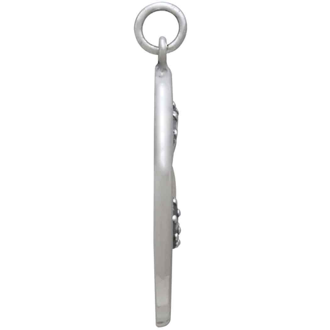 Sterling Silver Mushroom and Gnome Pendant 31x19mm