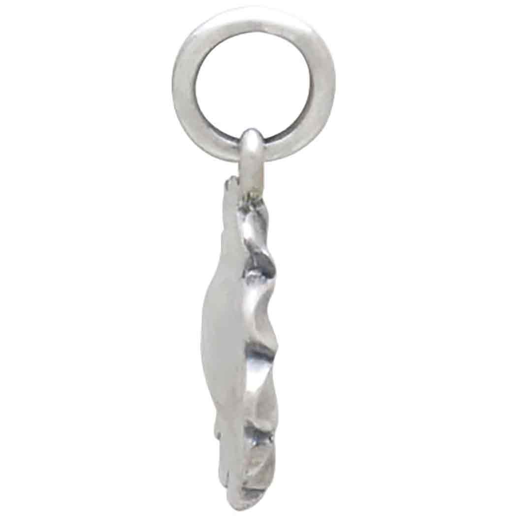 Tiny Mixed Metal Daisy Charm 16x10mm